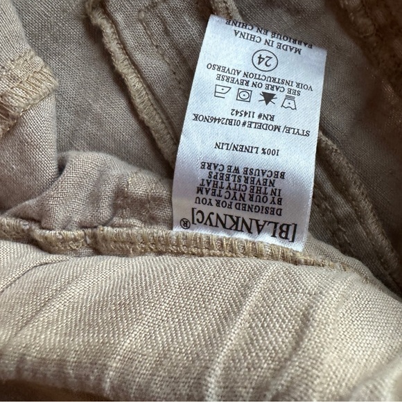 Blank NYC 100% Linen pants Size 24 - Picture 4 of 6